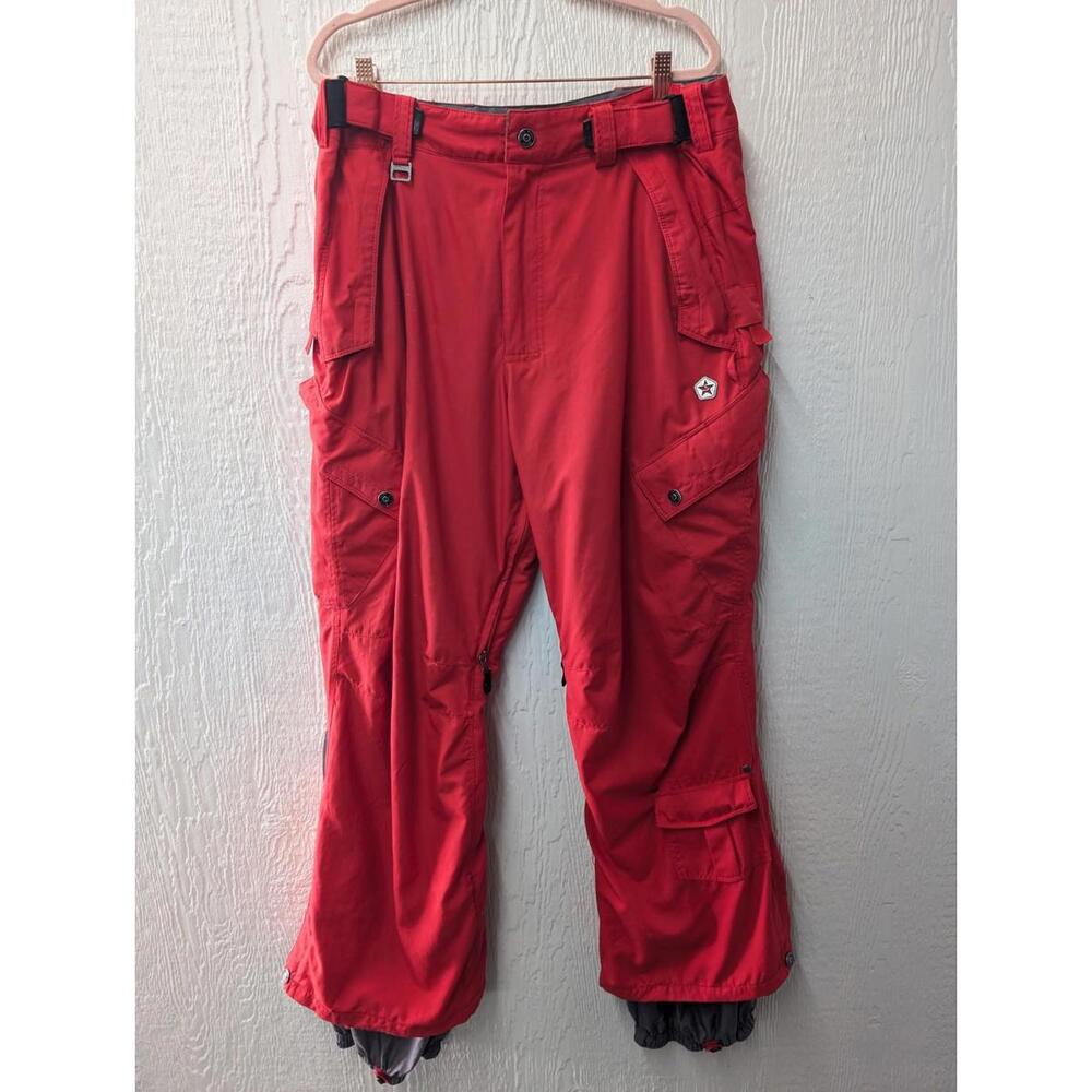 Sessions Achilles Snowboard Snow Ski Pants Red Terrain Series Recco Size Medium